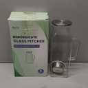 2 Quart (2 Liter 68 oz) Square Glass Pitcher with Lid and Spout, Water Pitchers with Handle for Fridge, Borosilicate Glass Carafe for Hot/Cold Drink, Large Jug for Iced Tea, Coffee,Juice,Milk,Beverage
