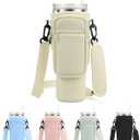 Water Bottle Carrying Bag with Pocket for Stanley & Simple Modern 40oz Tumbler with Handle, Water Bottle Holder with Pouch, Adjustable Strap Carabiner for Stanley Cup Accessories for Travel Walk Camp