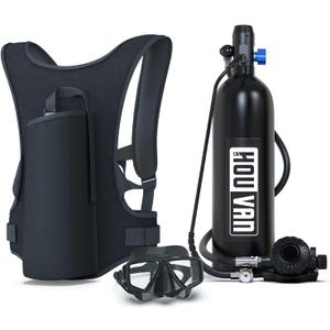 Scuba Tank H700 1.9L Mini Scuba Tank DOT Certified Reusable Diving Cylinder Kit Inflatable Pony Cylinders Up to 30 Minutes Underwater Breath Suitable Within 33ft