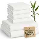 BAMPURE Luxury Series 6 Pcs King Sheet Set - 100% Viscose derived from Bamboo Sheets King Size - Super Soft Viscose Bamboo Cooling for Hot Sleepers -Up to 16 Deep Pocket King Sheets (White)