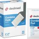 Dealmed Abdominal Combine Pads 5"x9" (20-Pack) Sterile Individually Wrapped, ABD Pads, Absorbent, Non Adherent for Wound Care, Drainage, First Aid, 20/Box (1 Pack)
