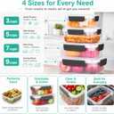 YORY 9 cup Plastic Food Storage Containers with Lids Nestable Freezer Dishwasher Safe Rectangle Meal Prep Container Set,5-Pack