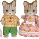 Calico Critters Sandy Cat Family, Set of 4 Collectible Doll Figures