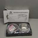 COMESOON Elevated Dog Bowls for Small Medium Dogs, 3 Height Adjustable Raised Stand with 2 Thick 6" Stainless Steel Food Bowls, Non-Slip Feeder Adjusts to 2.75", 6", 7.5", Black