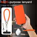 Wallet Phone Case Crafted for iPhone 17 Pro Orange | PU Leather Phone Case Flip Cover Wrist Strap Card Holder Slots