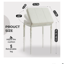 Adjustable Ottoman Pouf, 4 Height Position & 60 Degree Tilt Angle Adjustment Footrest Ottomans Footrest Foot Stools Pouffe Footstool for Under Desk for Living Room Home(Beige)