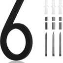 9 Inch House Numbers For Outside Modern, Metal Large Address Numbers For House Outdoor Matte Black Floating Flush Mount Zinc Modern Address Numbers 9