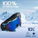 Skiing Motocross Goggles,Racing Riding Goggles ATV Dirt Bike,Ventilation Anti-Fog UV Impact Resistant for Adult (09-6 Series, Tech Blue Frame and Ice Blue Lenses)