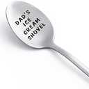 Gifts For Dad Men from Daughter Stocking Stuffers for men dad Ice Cream Spoon Scoop for Ice Cream Lovers, Christmas Gifts Funny Engraved Stainless Steel Shovel Pack of 10