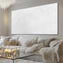 NBAODAN Large Wall Art Modern Canvas Picture Abstract Wall Decor White Line Art for Living Room Neutral Artwork for Office Bedroom 29"x58" Geometric Painting