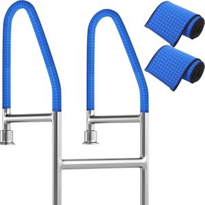 Treela 2 Pcs Pool Handrail Cover 6 Feet Swimming Pool Handrailing Covers with Zipper Slip Resistant Anti Scald Neoprene Safety Rail Grip for Inground Swimming Ladder Entry Handle Sleeve(Blue)