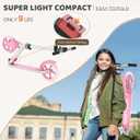 WAYPLUS KS1 Kick Scooter for Ages 6+,Kid, Teens & Adults. Max Load 240 LBS. Foldable, Lightweight, 8IN Big Wheels for Kids, Teen and Adults, 4 Adjustable Levels. Bearing ABEC9 FED Fitness