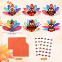 Thanksgiving Cards with Envelopes,48PCS Turkey Cards Happy Thanksgivings Greeting Note Card with Envelopes and Stickers,6 Designs Thanksgiving Card Bulk,Thankful Card for Adult