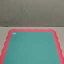 Mini Mahjong Mat (4 Color Combinations) | Scalloped Edges & Bright Colors | 21" x 21" (Green Center- Pink Scallop)