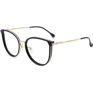 Firmoo Oversized Women Reading Glasses 0.5, Classic Round Frame Computer Reading Glasses Men Reader Eyewear (Black Gold)
