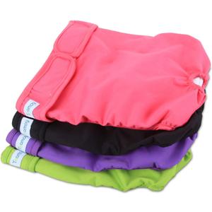 Teamoy 4pcs Washable Female Dog Diapers, Reusable Doggie Diaper Wraps for Female Dogs, Super-Absorbent and Comfortable, XL