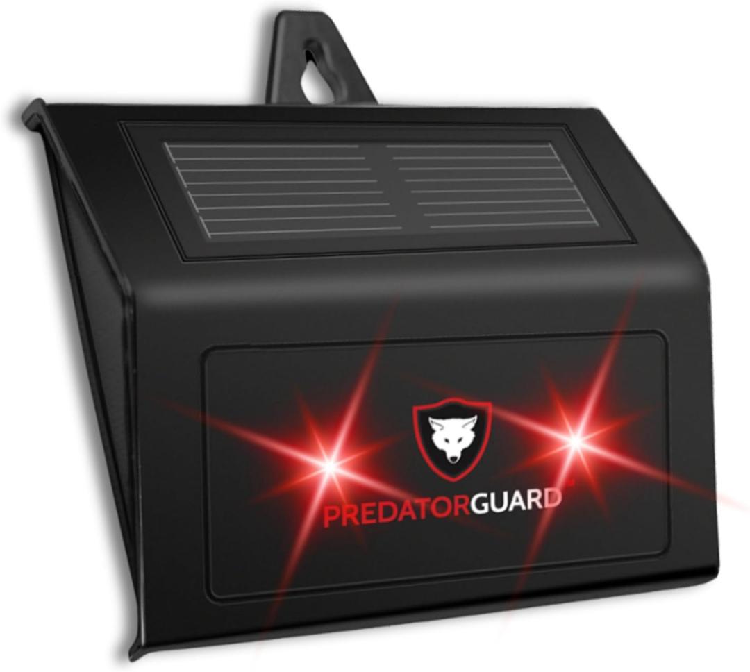 Predator Guard Solar Powered Predator Deterrent LED Light - Scares & Deters Nocturnal Animals Away, Built to Repel Coyote, Fox, Skunk, Bear, Racoon & Wild Creatures - Protect Your Property! 