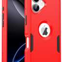 for iPhone 17 Magnetic Case,Compatible with Magsafe,2X Screen Protector,Heavy Duty Protection,Rugged & Durable Phone Case for iPhone 17 Case,Red