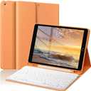 for iPad 9th 8th 7th Generation Case with Keyboard 10.2 Inch, Detachable Wireless Folio Keyboard Cover with Pencil Holder, iPad 10.2 Inch 2021/2020/2019 Model, Orange