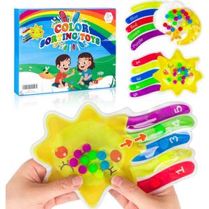 2PCS Color Sorting Sensory Toys, Fine Motor Skill Games Learning Toys for Toddlers, Color Matching Fidget for Calm Down, Preschool Learning & Educational Montessori with Autism