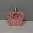 Portable Shower Caddy Tote Plastic Storage Basket with Handle Box Organizer Bin for Bathroom, Pantry, Kitchen, College Dorm, Garage - Pink