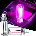 2PCS Mini Glass Bottle USB Light for Car, Touch Control, Plug-in USB Car Lights Interior Ambient Lights, DIY Mini Glass Neon Mood Lamp Retro Night Light for Party Valentine's Day Decoration, Purple