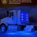 Partsam 2Pcs Glass Watermelon Lights [Patented] Clear Lens Blue LED Side Marker Clearance Lights with Bezel Replacement for Kenworth Peterbilt Freightliner Trucks