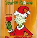 Funny Christmas Beer Glass for Men Women, 16 oz. Holiday Glass Drinking Cups, White Elephant Gifts for Men Women, Christmas Glass Cup Party Supplies Table Decor Stocking Stuffers