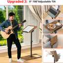 TV Tray Table for Couch, Height Adjustable/360 Swivel/180 Flip-Over Panel Design C-Shaped End Table, Sofa Arm End Side Table with Phone & Tablet Slot for Eating, Laptop,Couch Bed (Vintage Brown)