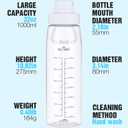 Water Bottles 32oz- BPA-Free Tritan Plastic, Fast Flow Spout Lid, Wide Mouth & Leakproof Design Hiking Water Bottle Suitable for Travel, Outdoors, Gym, Travel, Home, School(Clear)