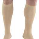 Truform Short Length Surgical Stockings, 18 mmHg Compression for Men and Women, Knee High Length, Closed Toe, Beige, Small (short length)