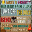 Viodenl Lake Rules Tin Sign Cave Pool Country Lake House Farmhouse Cabin Beach Bar Wall Decor Sign 12x8 Inches