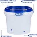 Gerrii 10 Pack White Plastic Bucket with Handle and Lid Food Storage Bucket Containers All Purpose Pail for Multipurpose Paint Water Art Crafts Projects Garage Organization (White, Blue,1 Gallon)