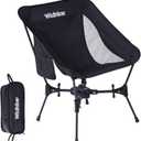Wildhiker Portable Compact Folding Camping Chairs Lightweight, Easy to Pack, Wider Seat Surface with Side Pocket for Lawn, Backpacking, Motorycling, Hiking, Travel, Outdoor Festivals