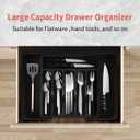 Expandable Silverware Drawer Organizer  Adjustable Utensil Tray & Cutlery Organizer, BPA-Free Plastic Flatware Divider, Non-Slip Kitchen Drawer Organizer (Fits 1222 Drawers, 8 Compartments)