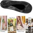 xaijciz Women's Foldable Dance Shoes Ballet Flats (Black, L)