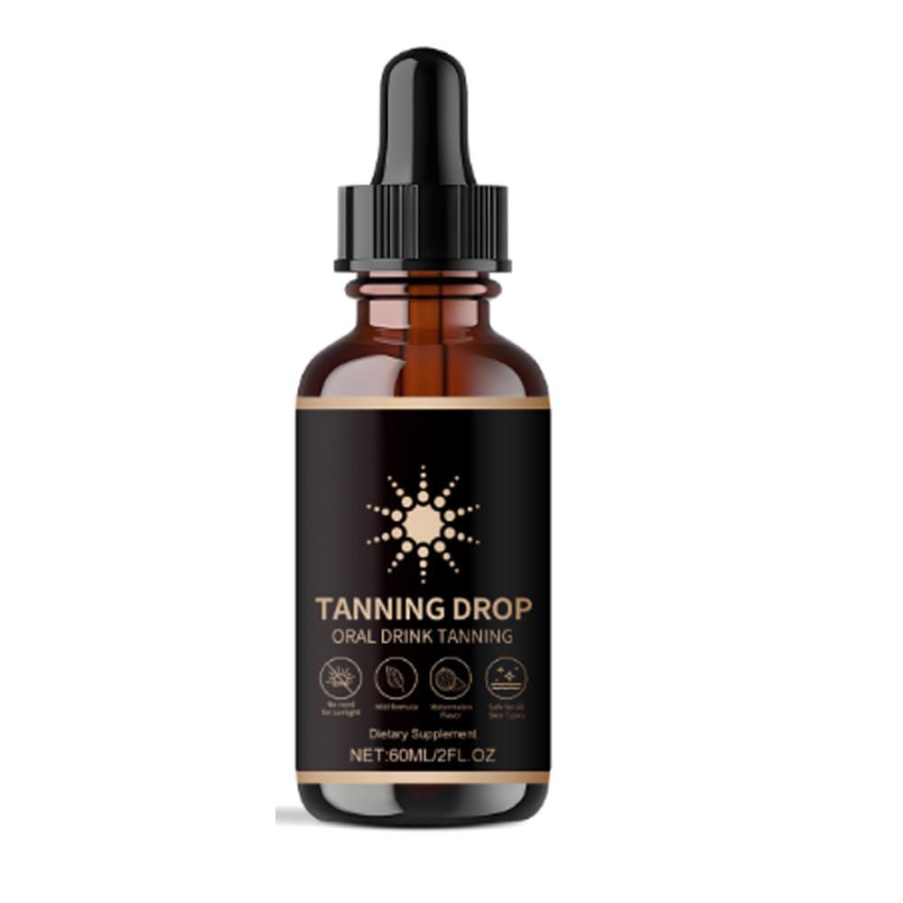 Tanning Drops, 2Fl Oz Sunless Tanning Drops To Drink, Bronzing Tanner for Face and Body, Long-Lasting Tans Without Sun, Enhancing Natural Skin Tone for All Skin Types