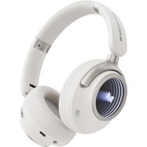 Monster Persona 4th ANC Active Noise Canceling Headphones, Wireless Bluetooth Over Ear Headphones with 3 EQ Modes, and 70H Playtime, Bluetooth 6.0, Deep Bass, Foldable Comfort Design for Travel, White