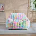 Giant Bean Bag Chair,Oversized Plush Comfy Bean Bag Sofa for Adults and Kids,Ultra Soft Living Room Bedroom Game Room Bean Bags with Armrests-Rainbow, XL Sofa Chair