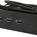 Heayzoki 5.25in Front Panel USB C Hub, USB2.0 2 USB3.0 High Speed Transmission 5.25in Computer Expansion Board 4 Ports, Heayzoki12ahcdmgr5