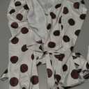 Polka Dot Wrap Top for Women Workout Ballet Self Tie Long Sleeve Wrap Shirt Deep V Neck Pilates Yoga Tops (Small)