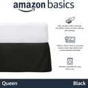 Amazon Basics Lightweight Pleated Bed Skirt, Machine Washable, Wrinkle and Fade Resistant, Queen, Black