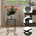 Fashion&cool Outdoor Side Tables, Weather Resistant Metal Patio Side Table, Small Round Outdoor End Table Side Table for Patio Yard Porch Balcony Garden Bedside, Plant Stand for Indoor Outdoor