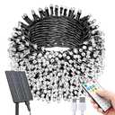 SOLARBABY Solar Christmas Lights Outdoor,142Ft 400 LED White Solar String Lights Outdoor with Remote,19 Modes Waterproof Christmas String Light for Garden Patio Xmas Tree Christmas Decoration