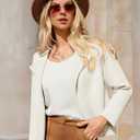 GRACE KARIN Womens Cropped Knit Sweater Blazer, Oversized Open Front Jackets 2026 Spring, Laple Cardigans Dressy Casual (White)