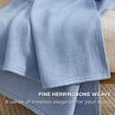 Bedsure GentleSoft 100% Cotton Blanket King Size for Bed - Breathable and Lightweight, Soft Cozy Textured Herringbone Woven Blanket for Summer, Ashley Blue, 108x90 inches