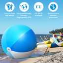 Ceenna 2 Pcs 60 Inch Giant Beach Ball Large Inflatable Pool Toy Balls Summer Swimming Toys Parties PVC Jumbo for Adults Summer Beach Pool Party Favor(Blue,Classic)