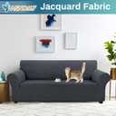Asnomy Couch Covers for 3 Cushion Couch Stretch Sofa Covers Slipcovers, Pet Protector Furniture Covers for Dogs Cats Spandex Jacquard Fabric Small Checks X-LargeCharcoal Ash