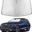 EcoNour Windshield Sun Shade Compatible for Genesis GV80 2021–2025 | Luxury SUV Front Window Sunshade | Foldable Sun Visor Shield | UV & Heat Blocking Protection