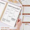 3 x 2026 Planner, Weekly and Monthly Calendar Planner from January 2026 - December 2026, 8.5" x 11" Hardcover Leather Hourly Appointment Book with Tabs, Spiral Daily Planners for College School Work Home, Brown (A4)